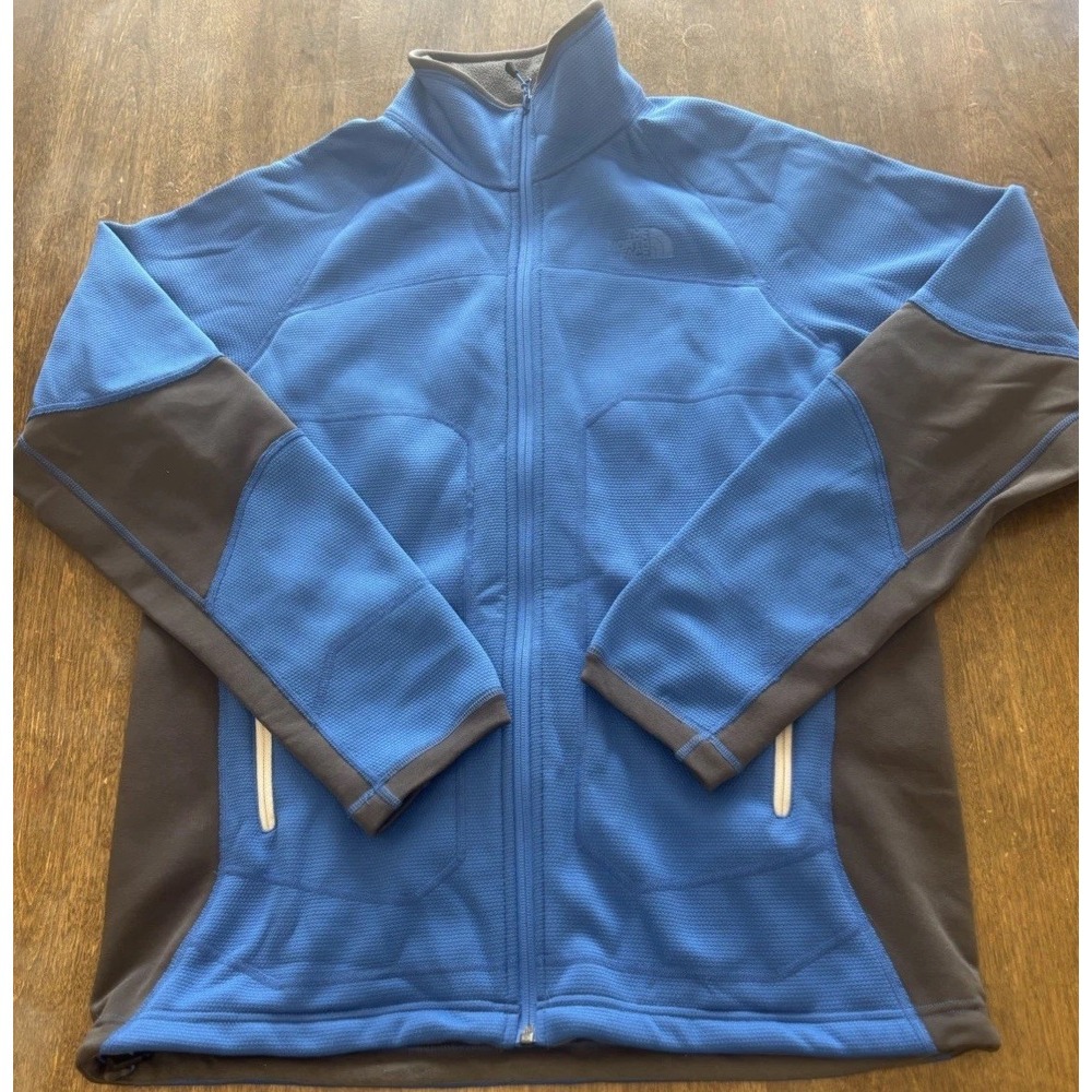 The North Face Mens Full Zip Fleece Jacket Navy Blue Black Trim Size M